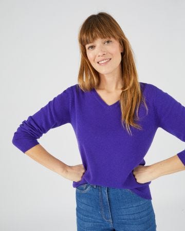 Pull col V en pur cachemire