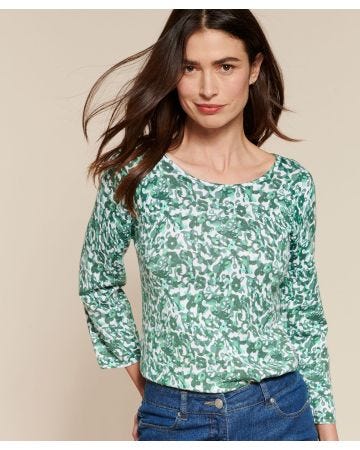 Pull imprimé manches 3/4