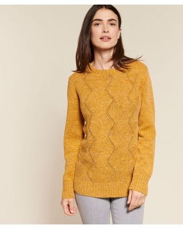 Pull col rond, maille chinée chaude Thermolactyl