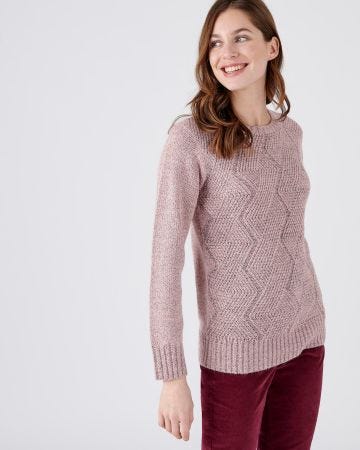 Pull col rond, maille chinée chaude Thermolactyl