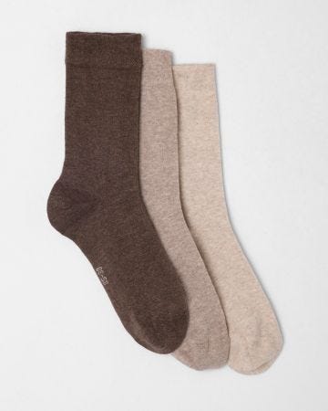 Lot de 3 paires de chaussettes mixtes en coton biologique majoritaire
