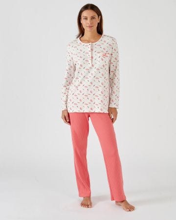 Pyjama à manches longues maille interlock imprimée