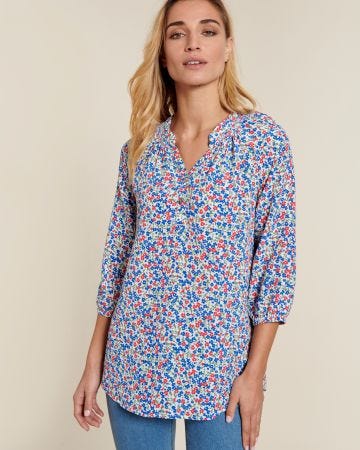 Blouse crêpe fleurie