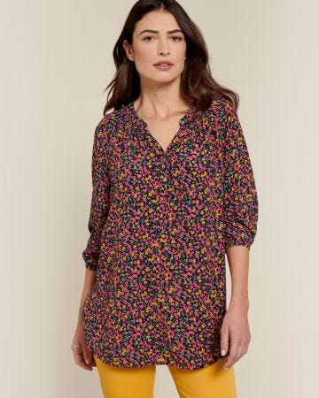Blouse crêpe fleurie