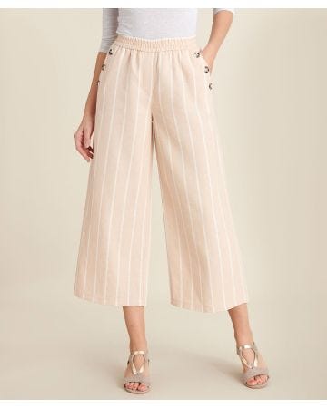 Pantacourt mélange lin