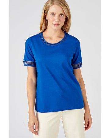 Tee-shirt manches courtes détails macramé