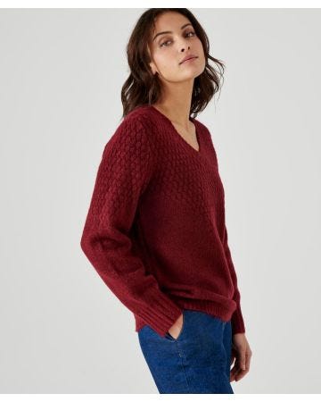 Pull maille fantaisie placée