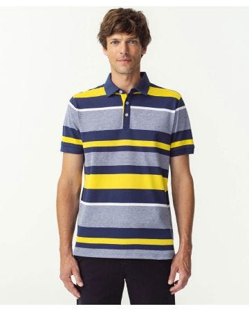 Polo maille piquée rayé