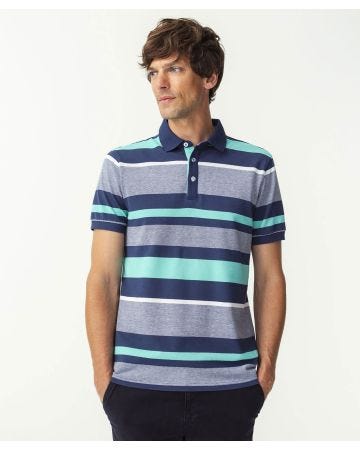 Polo maille piquée rayé