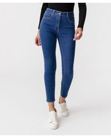 Jean slim 7/8ème taille haute grand confort