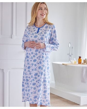 Chemise de nuit imprimée maille jersey coton peigné