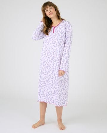 Chemise de nuit imprimée maille jersey coton peigné