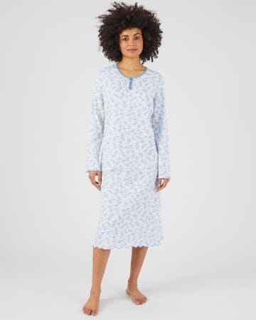 Chemise de nuit imprimée maille jersey coton peigné