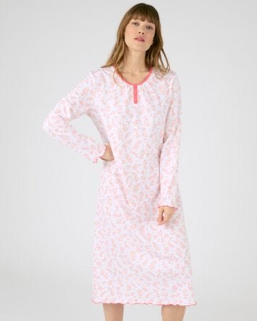Chemise de nuit imprimée maille jersey coton peigné
