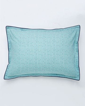 Taie d'oreiller imprimé Ethnique bleue
