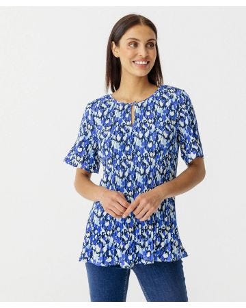 Top plissé en crêpe