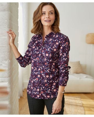 Chemisier fleuri en flanelle
