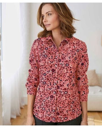 Chemisier fleuri en flanelle