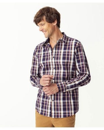 Chemise popeline à carreaux