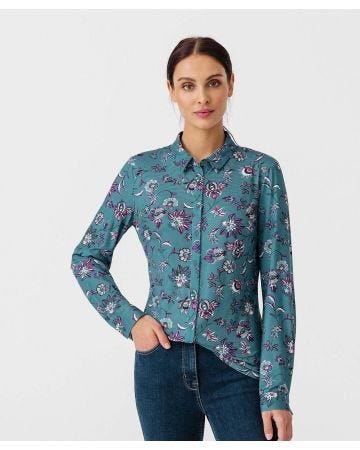 Chemisier maille chaude imprimé floral