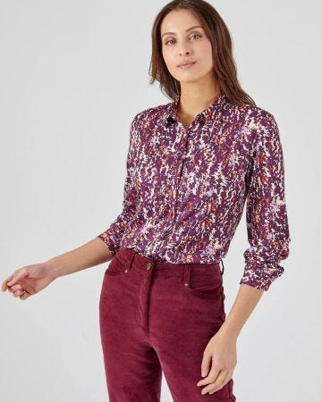 Chemisier maille chaude imprimé floral