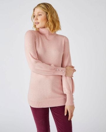 Pull col roulé maille fine