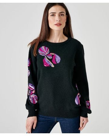 Pull à motifs maille mousseuse