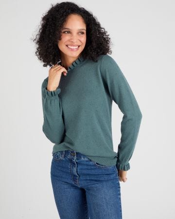 Pull maille fantaisie fine et chaude