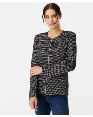 Veste maille jacquard bicolore