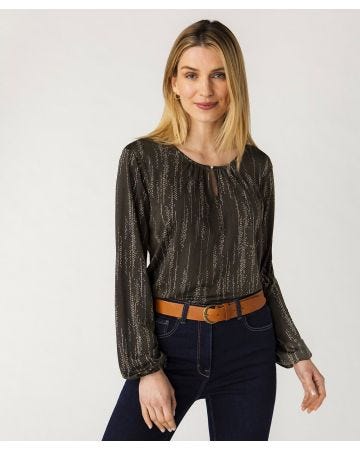 Blouse imprimée métallisée