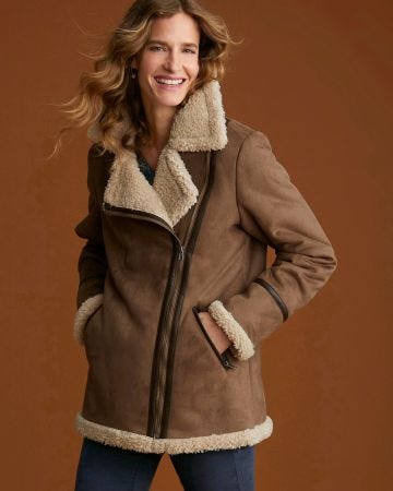 parka suedine femme