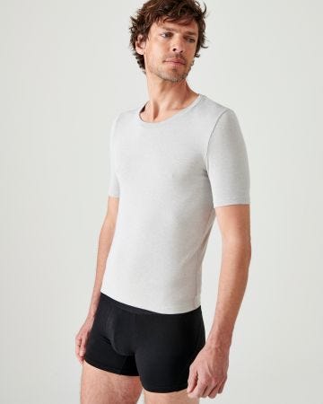 T-shirt col rond manches courtes fine côte Thermolactyl