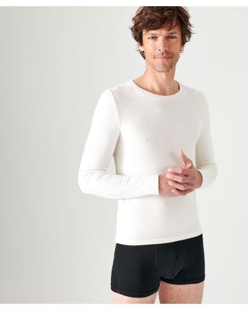 T-shirt col rond manches longues fine côte Thermolactyl Sensitive