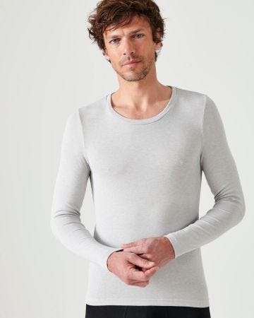 T-shirt col rond manches longues fine côte Thermolactyl Sensitive