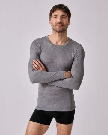 T-shirt col rond manches longues fine côte Thermolactyl Sensitive