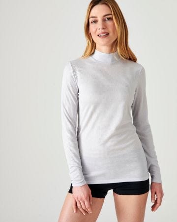 Sous-pull col montant maille côtelée labellisée Thermolactyl et soie