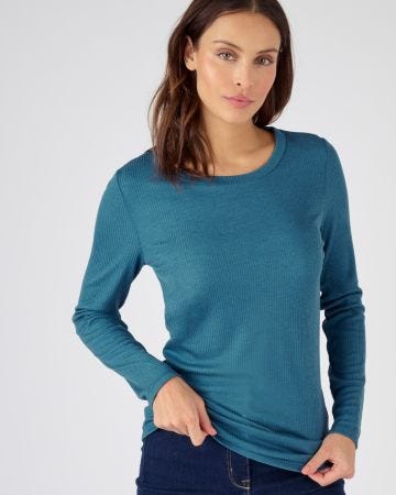 T-shirt col rond maille côtelée Thermolactyl