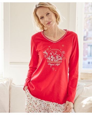 T-shirt de pyjama maille jersey émerisée