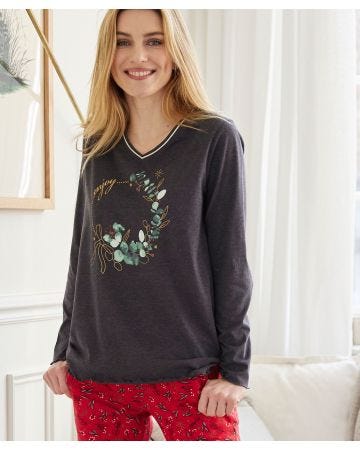 T-shirt de pyjama maille jersey émerisée