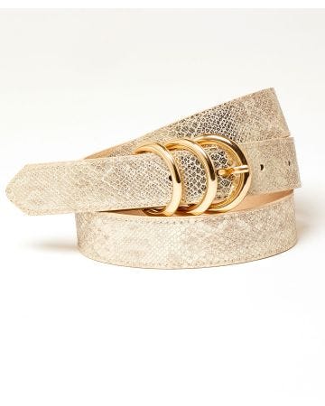 Ceinture fine brillante triple boucle
