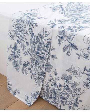Drap de dessus imprimé Bouquet de roses, pur coton