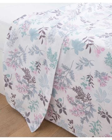 Drap de dessus imprimé Feuilles d'automne pur coton