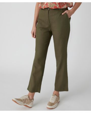 Pantalon 7/8ème mélange lin