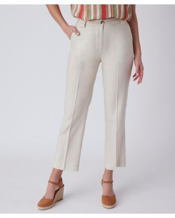 Pantalon 7/8ème mélange lin