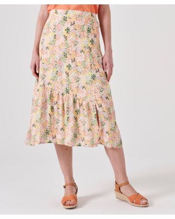 Jupe longue viscose créponnée
