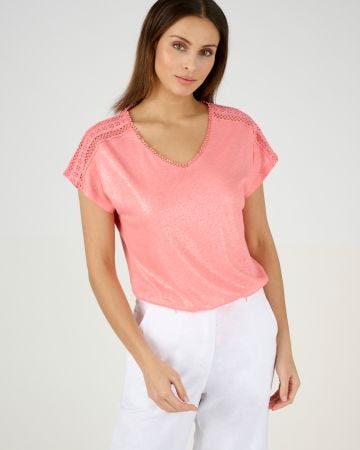 Tee-shirt mélange lin et viscose
