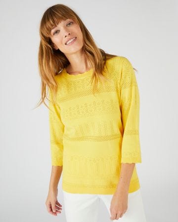 Pull ajouré en coton majoritaire