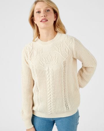 Pull jeu de maille et torsades