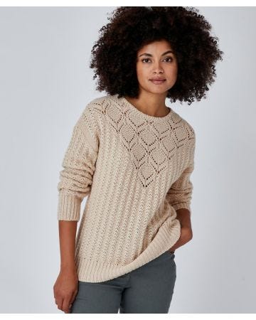 Pull maille fantaisie col rond