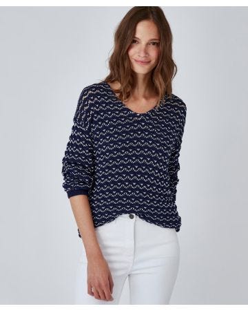 Pull maille effet crochet